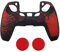 Peppy Coque antiderapante en silicone pour manette PS5, revtement en caoutchouc souple avec poignees de precision, absorbant la transpiration, peau texturee, rouge
