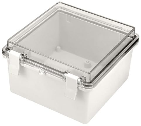 Udbrud Boite de Derivation Electrique IP65, 150x150x90 mm Boîte de Jonction Etanche avec Couverture PC Transparent, ABS Boite de Derivation Etanche Exterieur pour une Utilisation Extérieur