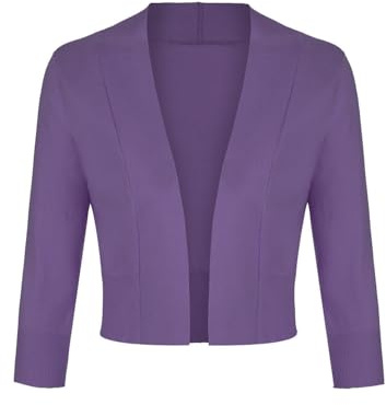 MINTLIMIT Bolero da donna in maglia aperta, cardigan, giacca a spalla corta, maniche 3/4, cardigan festivo con bottone, S