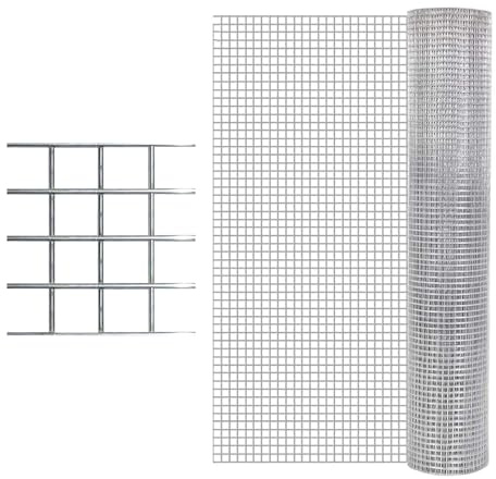 Stainless Steel Welded Wire Mesh 304, Roll Chicken Wire Aviary Fence Hardware Cloth, Chicken Wire Mesh Roll for Garden, Poultry, Rabbit, Chicken Hoop, Plant(1.2mX5m(47.2inX16.4ft))