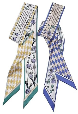 FonVan 6 stycken handväskor halsduk, satinband sidenhalsdukar damer, handtag omslag bandana, sidenhalsduk för handväskor handtag väska band halsduk hårduk, A04-vacker i färger, 95cm lang x 6cm breit