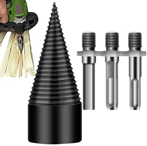 Fendeur à Bois, Mèche à Bois en Acier pour Fendre les Bûches, Accessoire Détachable Robust pour Activités Extérieur Camping et Ferme