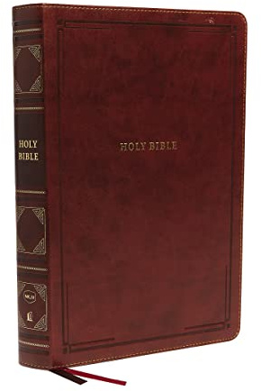 NKJV Holy Bible, Super Giant Print Reference Bible, Brown Leathersoft, 43,000 Cross references, Red Letter, Comfort Print: New King James Version: Holy Bible, New King James Version