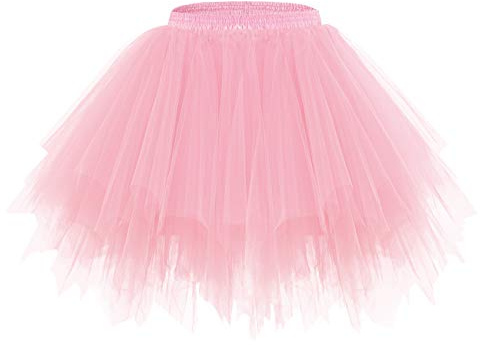 Bridesmay Jupe Jupon Ballet Tutu Underskirt en Tulle Style Vintage Années 50 Rockabilly Carnaval festivités Couleurs Variées Light Coral L