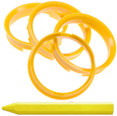 RKC 4X Anneaux de centrage Jaunes 72,6 mm x 65,1 mm + 1x Crayon de Cire en Vert Made in Germany
