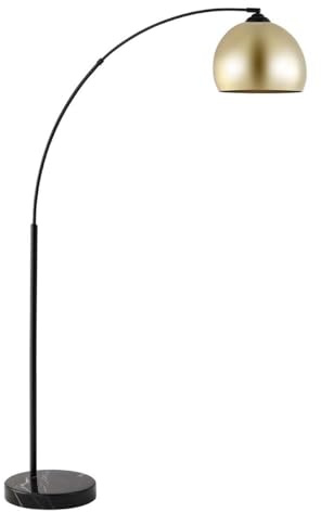 Safavieh Lighting Collection Glarien Mid-Century 70-inch Gold/Black Arc Floor Lamp (LED Bulb Included)