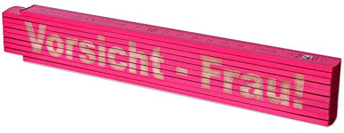 TE-Trend 2 m tumstock rosa meterstav personlig tumstock kvinnor laser gravyr skala ordspråk försiktighets-kvinna! Rosa