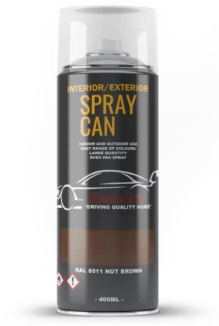 Xtremeauto Spray Paint Finish For Indoor And Outdoor Use Garden Cars Home Kitchen Bathroom Furniture Art Craft Bikes Radiators Metal Wood Plastic Glass UPVC Stone PVC RAL 8011 Nut brown