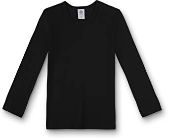 Sanetta Unisex delle Ragazze dei Ragazzi della Maglia T-Shirt Braccio Manica Lunga in Cotone - Bianco