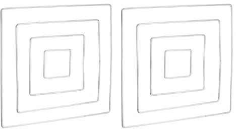PATIKIL Drömfångare Ringar Set, 2 Set 4 Storlekar Metall Fyrkantig Form Makramé Krans Blommig Ring För Hem Gör-Det-Själv Hantverk Bröllop Vägg Hängande Dekoration, Silver