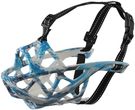 PETCUTE Maulkörbe für Hunde,Weicher Maulkorb für Hunde mit Reflektierender Streifen,Verstellbares Hund Maulkörbe,für Kleine,Mittlere und Große Hund,Verhindert Bellen,Beißen und Kauen