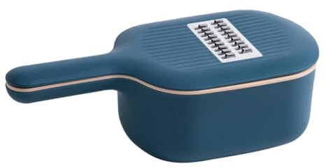 susiodeu Cortador de patatas, zanahoria, pepino, rebanador, picar y colar, versatilidad, asistente de cocina, rebanador de patatas con colador PP, azul oscuro