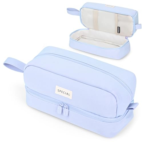 Yoeege Ästhetisches Federmäppchen für Studenten, Mädchen, Erwachsene, Frauen - Blau, U49YX003L