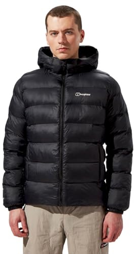 Berghaus Men's Ewden Insulated Extra Warmth Big Baffle Winter Padded Jacket | Hydroloft Insulation | Adjustable Insulated Jacket, Black/Black, L