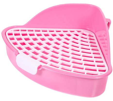 BUGUUYO Box Kaninchentoilette Rosa Tablett Ecktoilette Hamstertöpfchen Hasentoilette Rosa Mülleimer Badewannentablett Rosa Serviertablett Toilettenschüssel Hasentöpfchentrainer