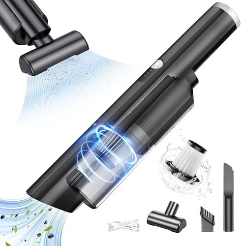 Anluomafuy Handstaubsauger Akku Kabellos, Auto Zubehör Innenraum Autostaubsauger Wiederaufladbar Mit HEPA Filter, Mini Staubsauger Stark Auto Gadget Für den Auto, Haus, Küche