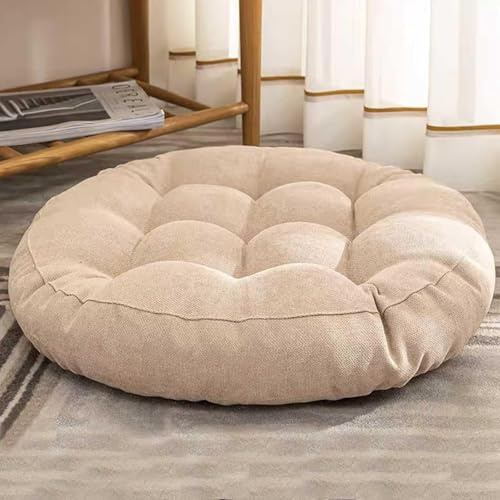 Hoowarm Rundes Bodenkissen, 42/55cm Sitzpolster Stuhlauflage 6/8/10cm Dicke Großes Meditationskissen Cordstoff Sitzkissen für Schlafzimmer, Tatami，Wohnzimmer, Küchen, Indoor,Outdoor(3,55x10cm21x4in)