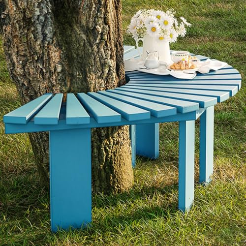 Banc d'arbre en bois semi-circulaire pour une utilisation en extérieur par tous les temps