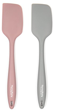 ThermoTasty Kitchen Love All-in-One Silikon Spatelset 2er-Set/Schaber/Teigschneider, Küchenhelfer Geeignet für Den Thermomix® Zum Umrühren, Mixen, Schneiden, Dekorieren, Glattstreichen