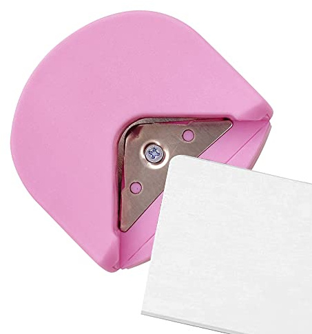 Mini set di fustelle angolari portatili, per artigianato di carta, taglierina angolare, taglierina angolare, fustellatrice angolare per carta (Rosa)