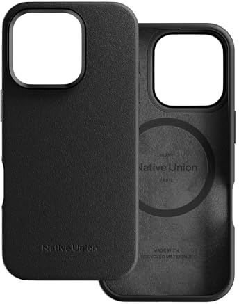 Native Union Active Case – MagSafe-kompatibel mit integrierten Magneten – Robustes Design – Recycelte Materialien – Extrem strapazierfähiger Fallschutz bis zu 10 Fuß /3 Mtr für iPhone 16 Pro (Schwarz)