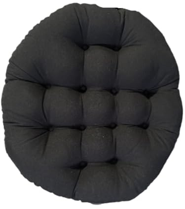 Colcolo Colchoneta de Silla Redonda Alfombra de Asiento de jardín, Almohada de Cesta Colgante de Asiento de Oficina Grueso Multifuncional para el sofá de, Negro