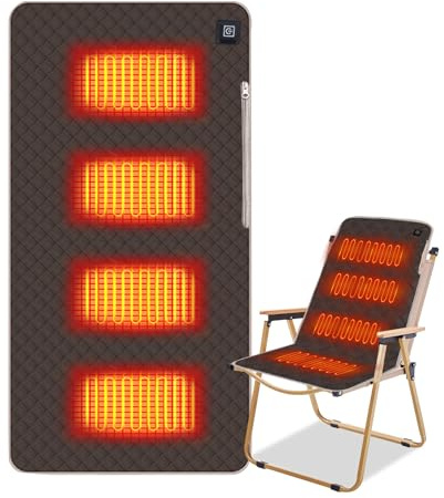 Uppvärmd sittkudde, 45 x 90 cm elektrisk värmekudde med 3 värmenivåer bärbar värmekudde elektrisk, snabb uppvärmningsteknik, USB 5 V värmesittdyna för stadion, camping, utomhus