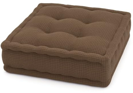 Fleece Armchair Booster Cushion Large Square Booster Seat Pad Dining Chair Thick Firm Cushion, Ideal for Home, Office, Garden, Pregnancy, Maternity, Elderly, Post Surgery (Chocolate Brown)