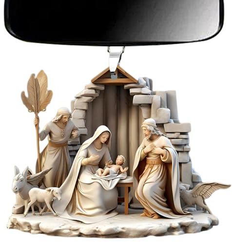 de belén de Navidad, decoración de árbol de Navidad, decoración de árbol de Navidad, decoración acrílica del Nacimiento de Jesús, decoración Resistente para el hogar para la Familia