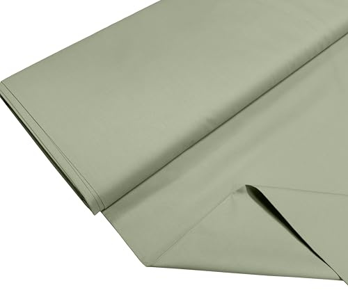 100% Cotton Percale Fabric – 200 Thread Count, 120 GSM, Breathable & Durable Material for Bedding, Quilting & Sewing - 50cm x 55cm (Sage)