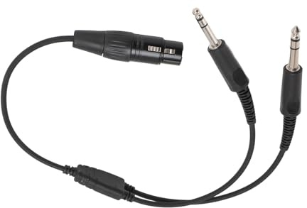 Cryfokt 5 Stift XLR Till GA Hörluraradapter Skärmad Kabel XLR Till GA Dual Plug Aviation Headset Adapter Portable Plug and Play Male to Female för Flyghuvudset