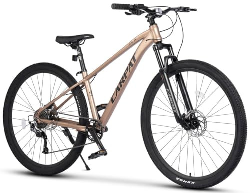 STAPERFO MTB Hardtail 29 pulgadas para hombre 175 – 190 cm, 1 x 9 marchas, freno de disco hidráulico, marco de aluminio, bicicleta todoterreno, color marrón