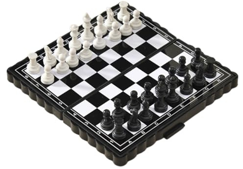 Set di Scacchi e Tavola da Dama Portatile Miniatura Magnetica Educativa, Gioco Riutilizzabile Pieghevole, Perfetto per Viaggi, Campeggio e Divertimento all'Aperto