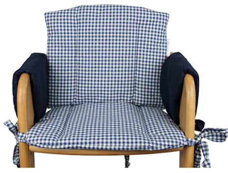 Sitzkissen Ersatzbezug 4tlg blau kariert für Tip Top/Comfort Herlag**