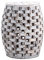 Amazon Aware Outdoor Recycled Checkered Wood Stool And Plant Stand, Driftwood White