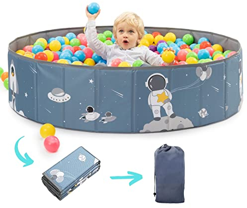 RUGUIES- Bällebad. Laufstall Baby-Bällebad Kinder. Bällchenbad Rund. Bällebäder Ohne Bälle. Ballpool Outdoor-Wasserdicht. (Bälle Nicht enthalten). (Space, 120x30cm)