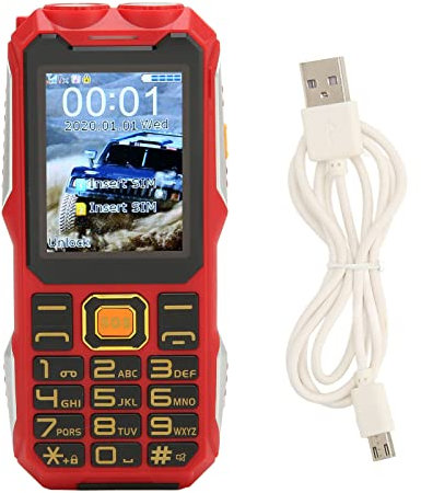 Fockety Téléphone Portable débloqué pour Personnes âgées, téléphone Portable Simple 2G Double SIM à Gros Boutons avec Bouton SOS, Volume élevé et Batterie 16800 mAh pour Personnes âgées et(Rouge)