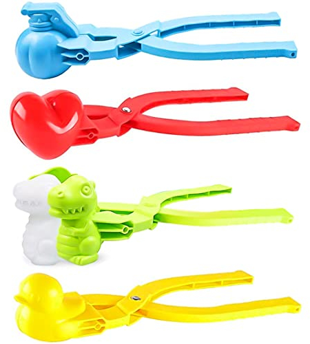 QIOQDUIQ Schneeball Former Schneespielzeug 4 Stück Schneeball Maker Set Schneeball Clip für Kinder Schnee Former Spielzeug Outdoor Winter