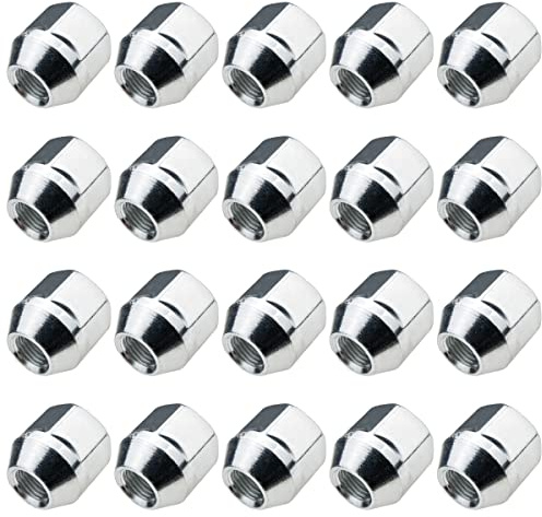 C CARBONADO 20x Hjulmuttrar M12x1,5 Konisk Krage Öppen 25mm SW21 Förzinkad | Passar för både aluminiumfälgar och stålfälgar, öppet utförande för säker montering, förzinkad yta för bra rostskydd