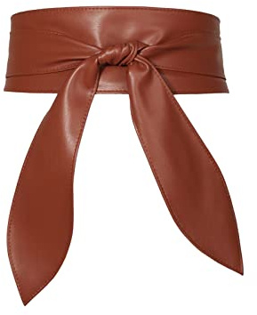 LumiSyne Cintura Obi Da Donna Larga Retrò in Pelle PU Morbida Con Cravatta Nodo in Vita Corsetto Per Vestito Quotidiano e Festa