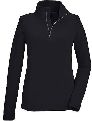 killtec Damen Fleeceshirt mit Stehkragen und Reißverschluss KSW 101 WMN FLC SHRT, schwarz blau, 42, 40880-000