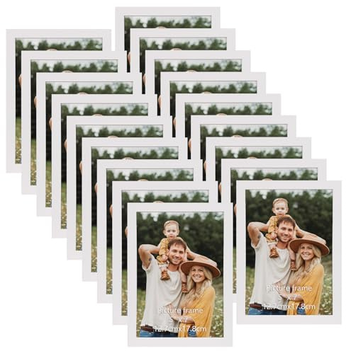 Hoikwo Multi 7x5 Photo Frames Set of 18, 5x7 White Picture Frames for Wall Hanging or Tabletop Display