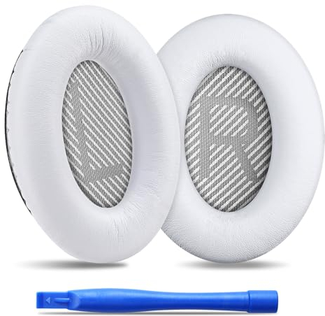 Coussinets d'oreille pour Casques Bose, Oreillette de Remplacement Mousse Coussin d'oreille pour Bose QuietComfort 35 (QC35) and Quiet Comfort 35 II (QC35 II) Casque Circum-aural (Blanc)
