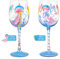 NymphFable Handbemaltes Weinglas Ozean Quallen bunte Artisan gemaltes Glas 15oz Geschenk für Familie Freund Frauen