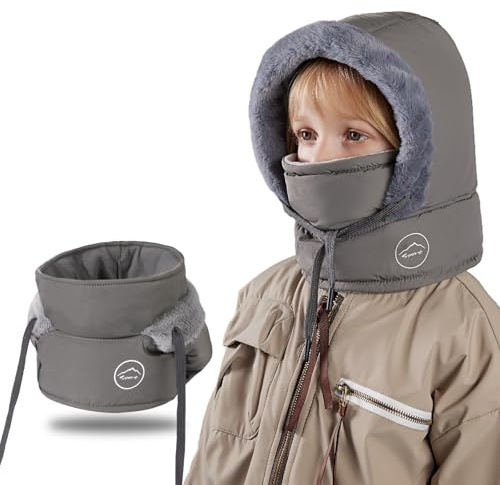 TAGVO Pasamontañas de Invierno para Niños, Multifuncional Cortaviento Gorro de Invierno con Termico Forro Polar, Pasamontañas de Esquí Ciclismo Calentador de Cuello para Niños Niñas al Aire Libre