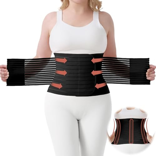 Trendyline Postpartum Belly Wrap for Mums: C Section Recovery Belt with Firm Compression for After Birth Support & Swelling Relief - Adjustable Breathable Abdominal Binder Postnatal Diastasis Recti