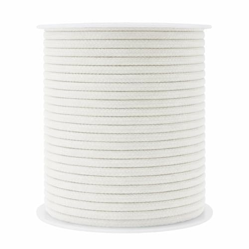 Mandala Crafts Off White Soft Replacement Drawstring Cords for Sweatpants Bags - Piping Cord for Sewing Upholstery - 50 Yds 3mm Cotton Cording Macrame Rope Corset Strings