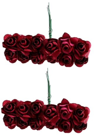 ERINGOGO 144pcs Small Faux Paper Rose Flowers for Diy Crafts Wedding Party Decor Sturdy Realistic Appearance for Scrapbooking and Gift for for for Decoration