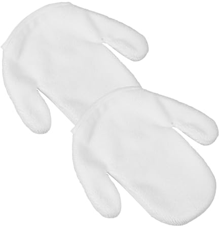 Mikinona Moufles Exfoliants Visage Corps 1 Doux et Confortables Anti-boulochage Adaptés aux Peaux Sensibles pour Soin Quotidien et Nettoyage de Beauté