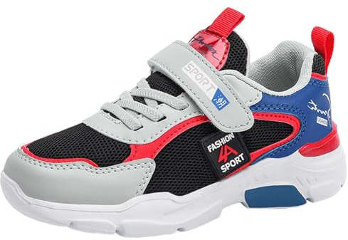 Generisch Baskets pour garçons avec fermeture à escalade pour garçons et filles Chaussures enfants Tennis Athletic Running Marche Baskets légères pour petits/grands enfants Bottes d'hiver 36, rouge